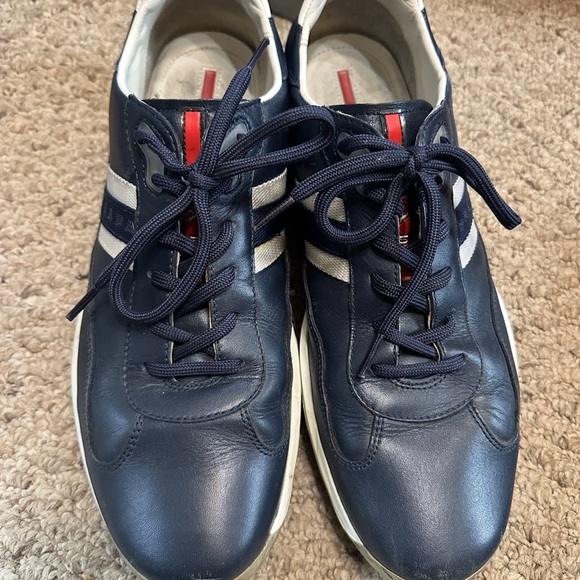 Prada Navy and White Men's Sneakers